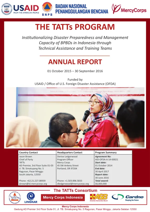 TATTs Annual Report: Oct 2015-Sept 2016