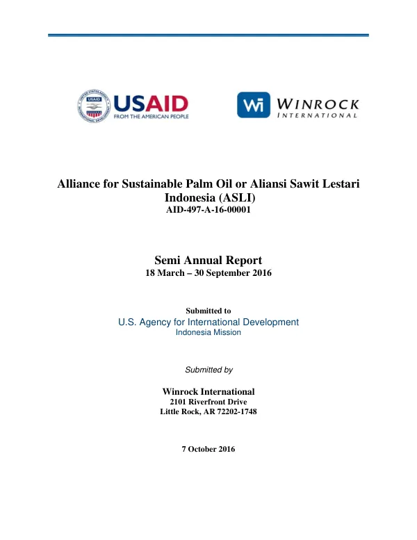 Semiannual Report: AID-497-A-16-00001
