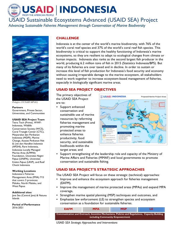 USAID Sustainable Ecosystems Advanced (USAID SEA) Project
