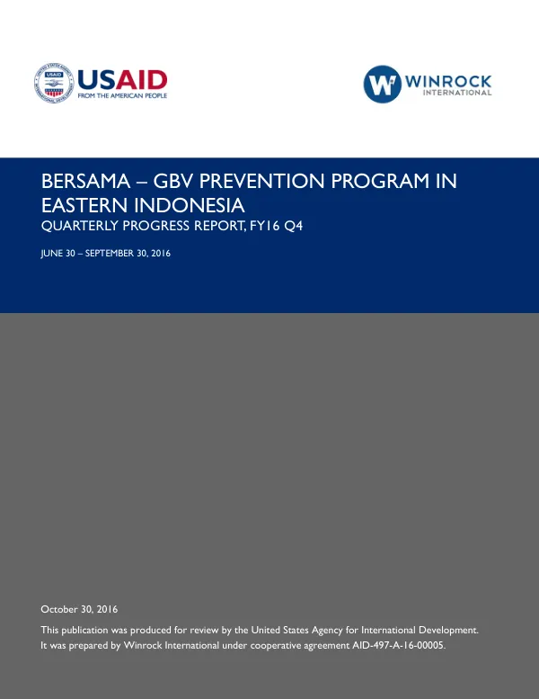 BERSAMA – GBV Prevention program in eastern indonesia
