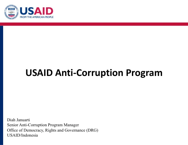 USAID Anti-Corruption Program in Indonesia