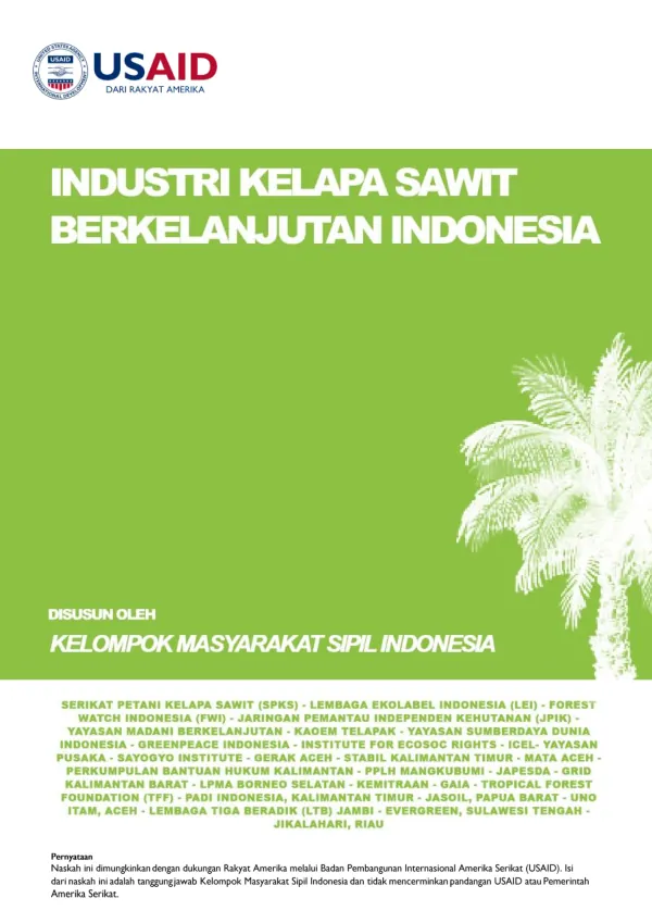 Pernyataan Naskah: Penguatan Sistem Sertifikasi Kelapa Sawit Berkelanjutan Indonesia (ISPO)