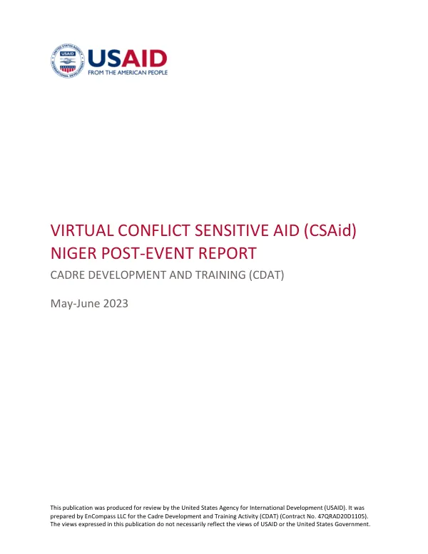 Virtual CSAid Niger POST-EVENT REPORT