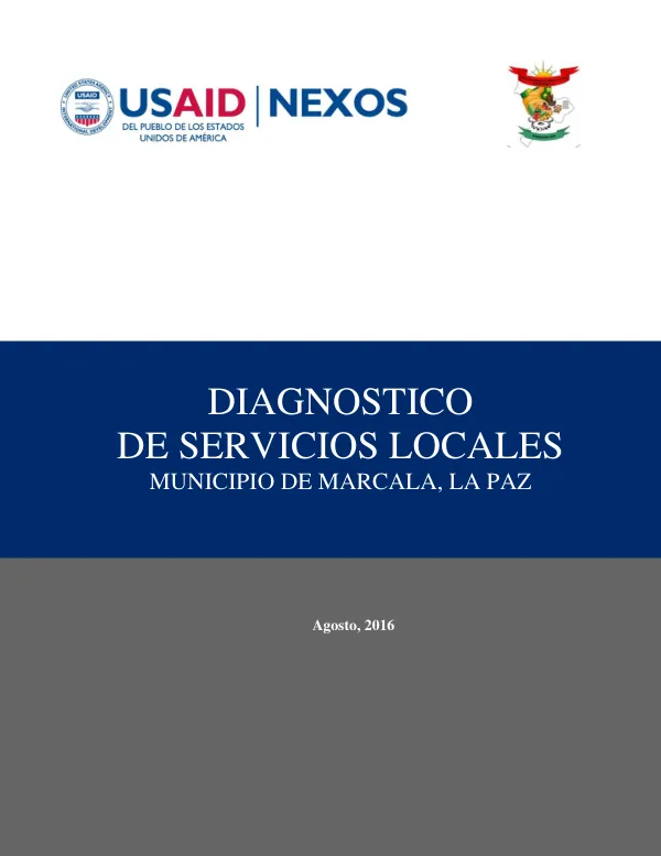 Diagnóstico de Servicios Locales Públicos del Municipio de Marcala, La Paz