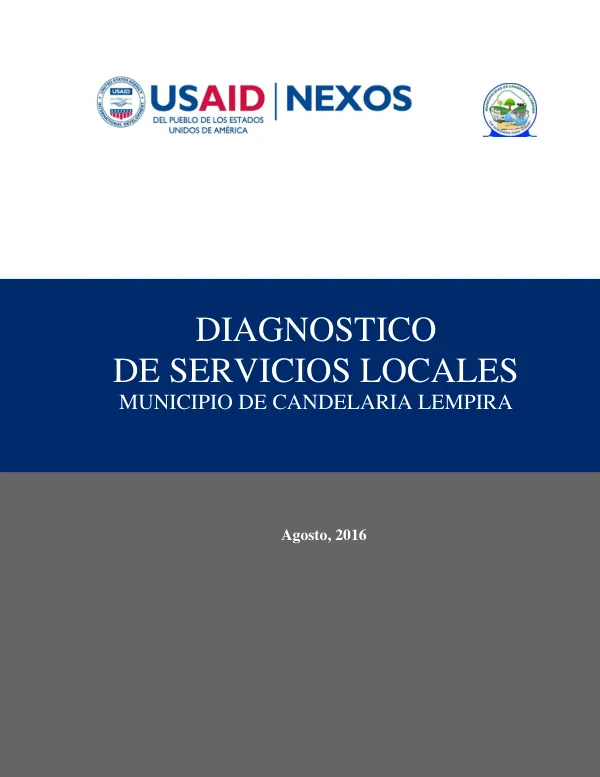 Diagnóstico de Servicios Locales del Municipio de Candelaria, Lempira