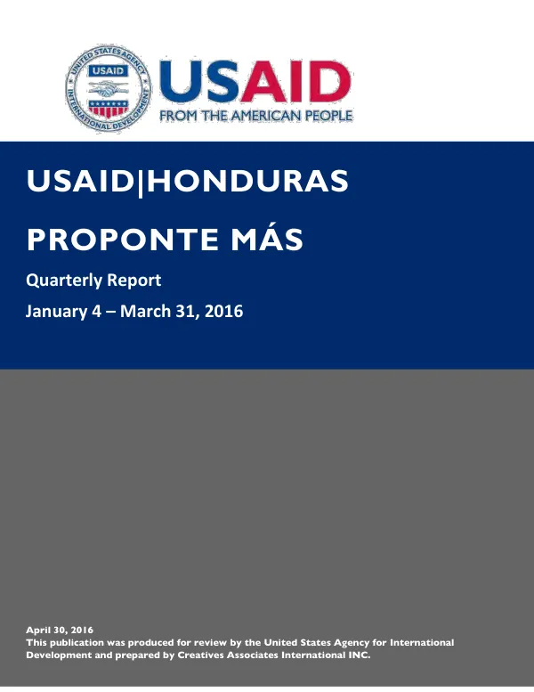 Quarterly Report: Proponte Más (January-March 2016)