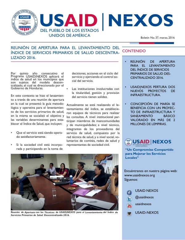 Boletín Informativo USAID|NEXOS