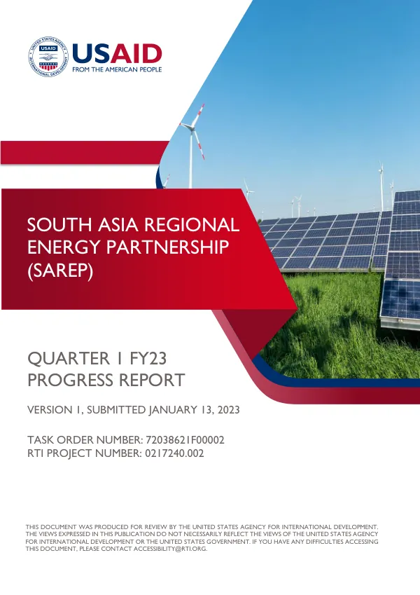USAID SAREP QUARTER 1 FY 2023 PROGRESS REPORT