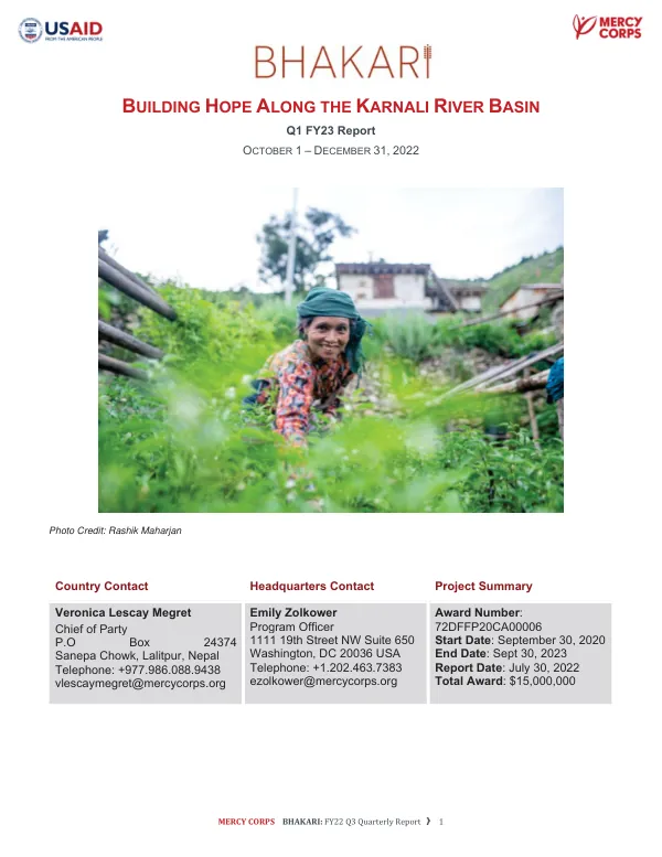 Quarterly Report: BHAKARI Activity Q1 FY23