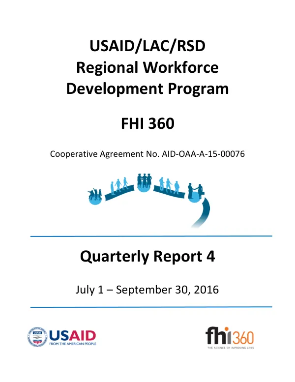 Quarterly Report 4: Regional Workforce Development Program