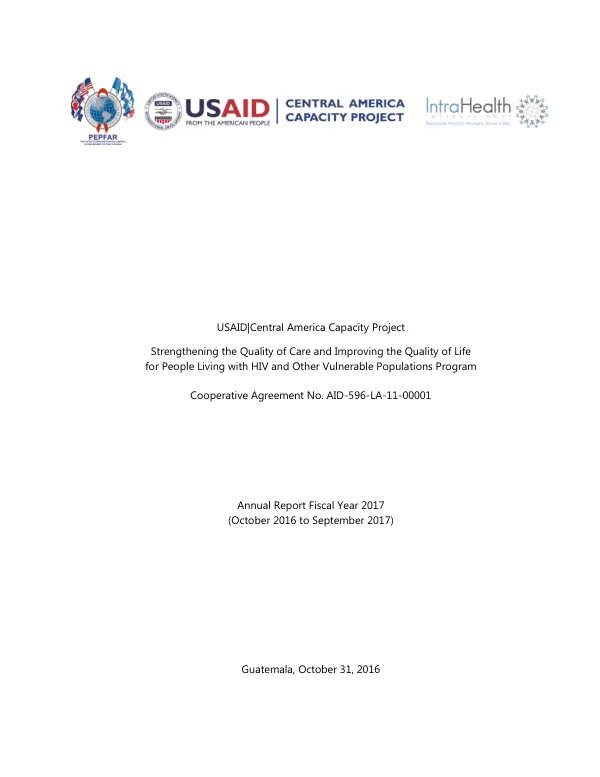 USAID|Central America Capacity Project Annual Report Fiscal Year 2017