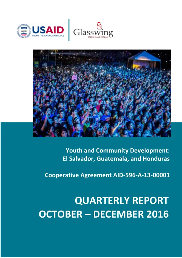 Youth and Community Development: El Salvador, Guatemala, and Honduras
