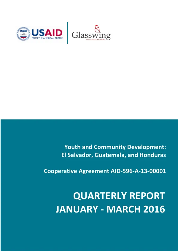 Youth and Community Development: El Salvador, Guatemala, and Honduras