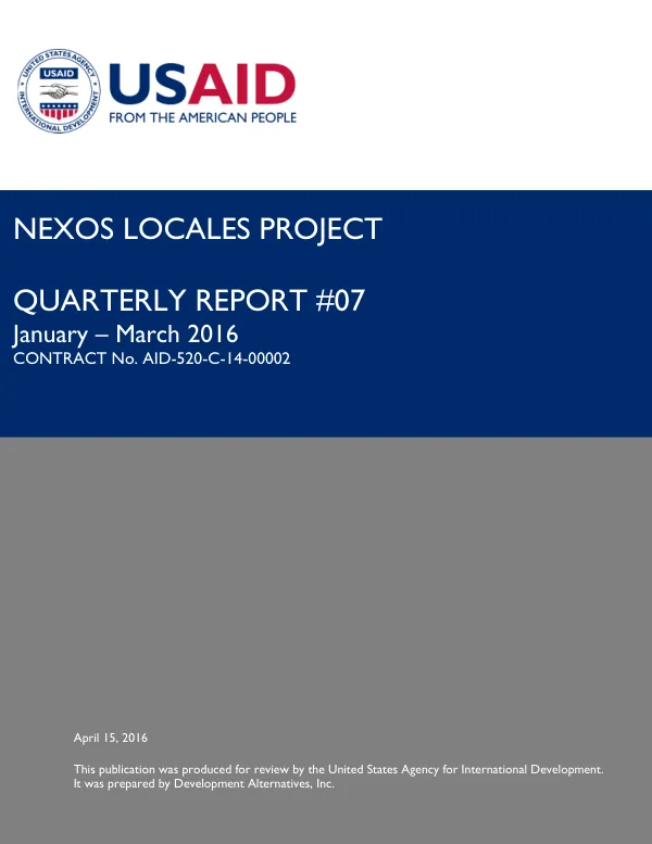 Quarterly Report #07: Nexos Locales Project