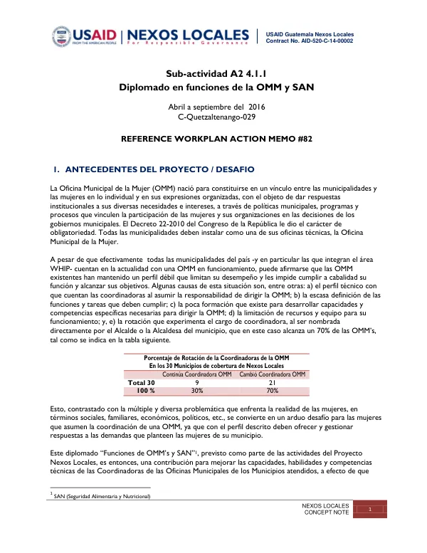 Diplomado en funciones de la OMM y SAN