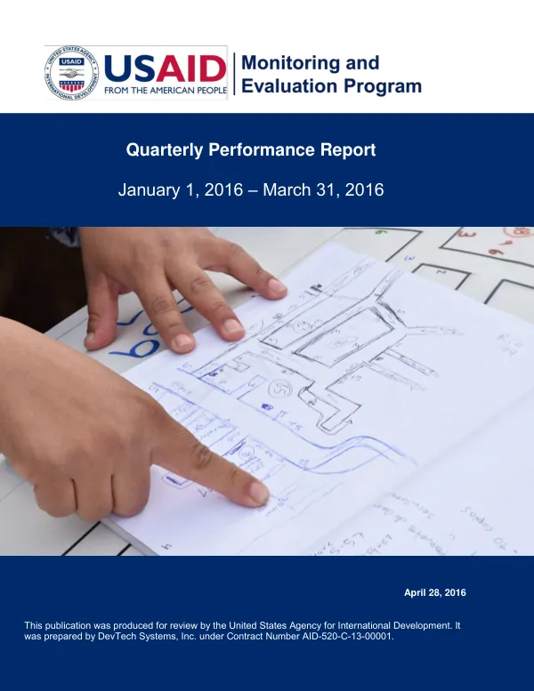 Quarterly Performance Report: January – March 2016