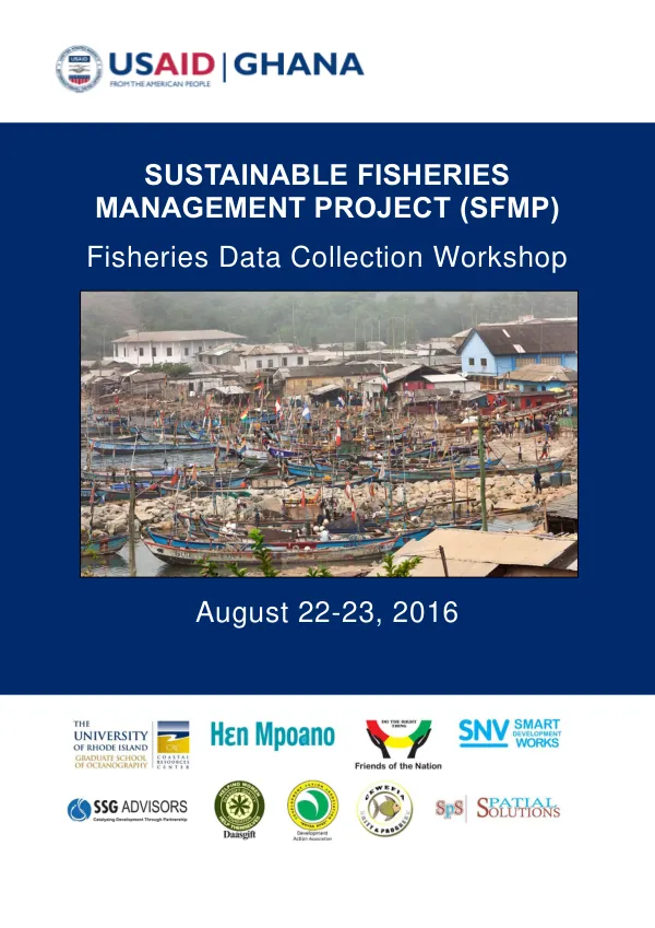 Fisheries Data Collection Workshop, August 22-23, 2016