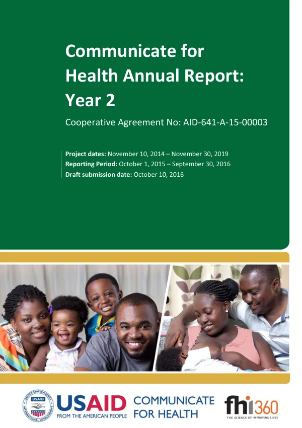 Communicate for Health Annual Report: Year 2