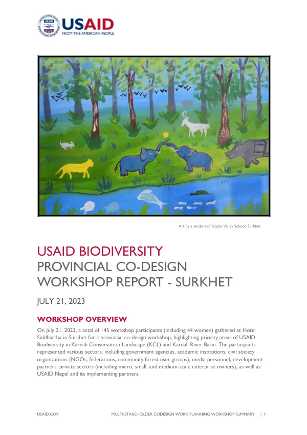 Multi-Stakeholder Co-Design Planning Workshop Summary: USAID Biodiversity in Karnali Conservation Landscape