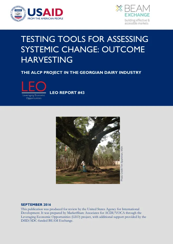 Outcome Harvesting in the Georgian Dairy Industry: LEO Report #43