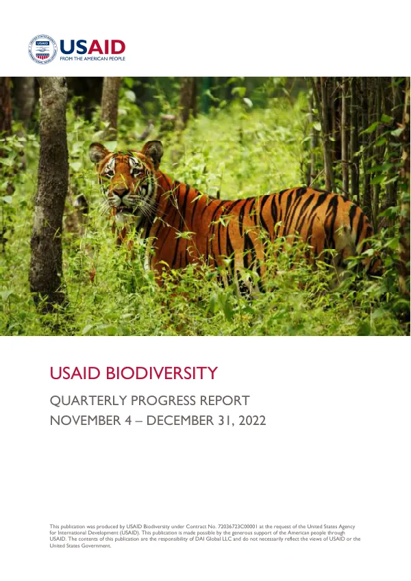 USAID Biodiversity Quarterly Progress Report November 4 – December 31, 2022