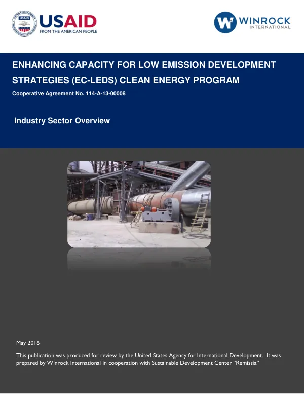 Enhancing Capacity for Low Emission Development Strategies (EC-LEDS) Clean Energy Program Industry Sector Overview