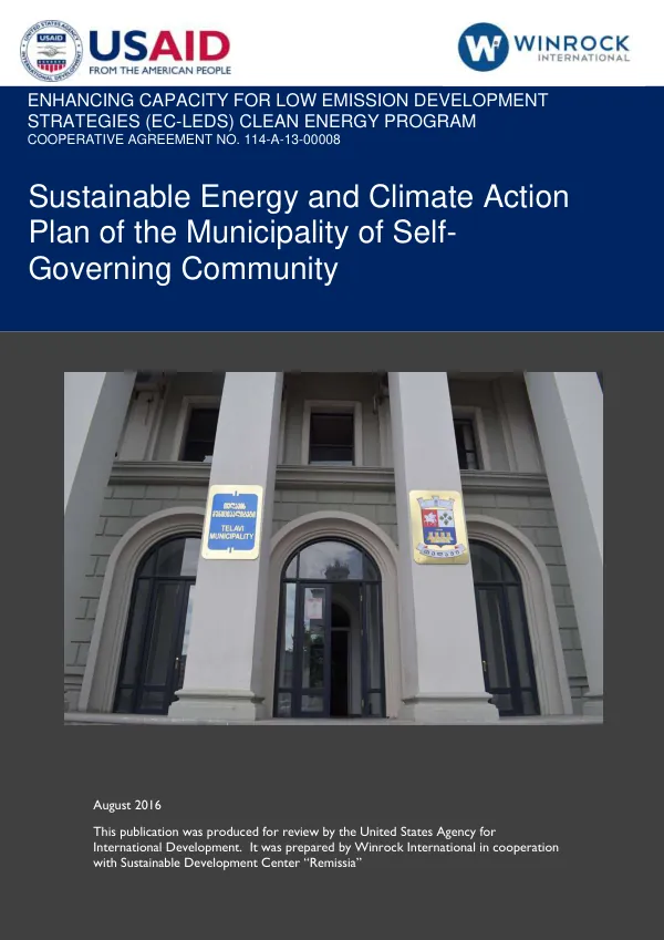 Sustainable Energy and Climate Action Plan of the Municipality of Self-Governing Community Telavi