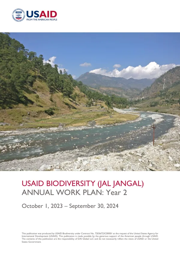 USAID Biodiversity (Jal Jangal) Annual Work Plan: Year 2