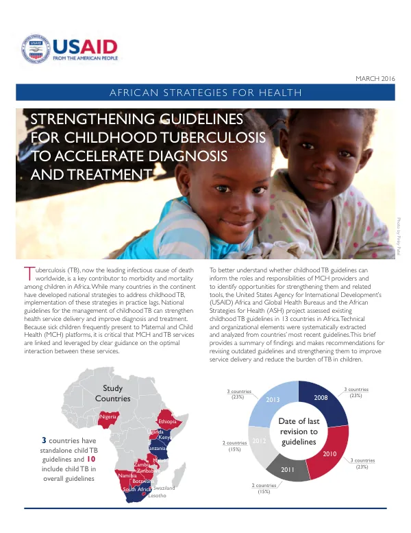 Strengthening Guidelines for Childhood Tuberculosis to Accelerate Diagnosis and Treatment