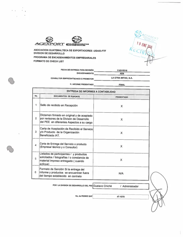 Asesoría para diseño y desarrollo de imagen empresarial para ADII. RVCP/AGEXPORT
