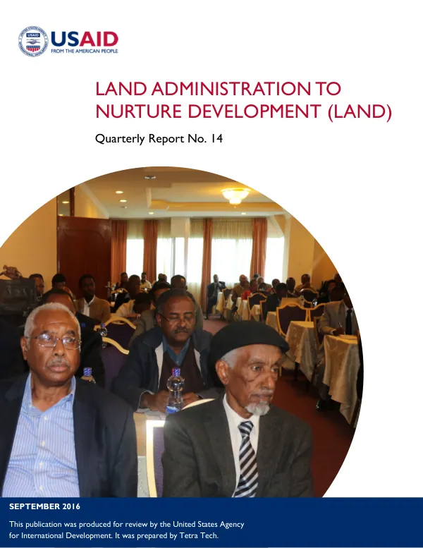 LAND Quarterly Report No. 14, July 1 – September 30, 2016