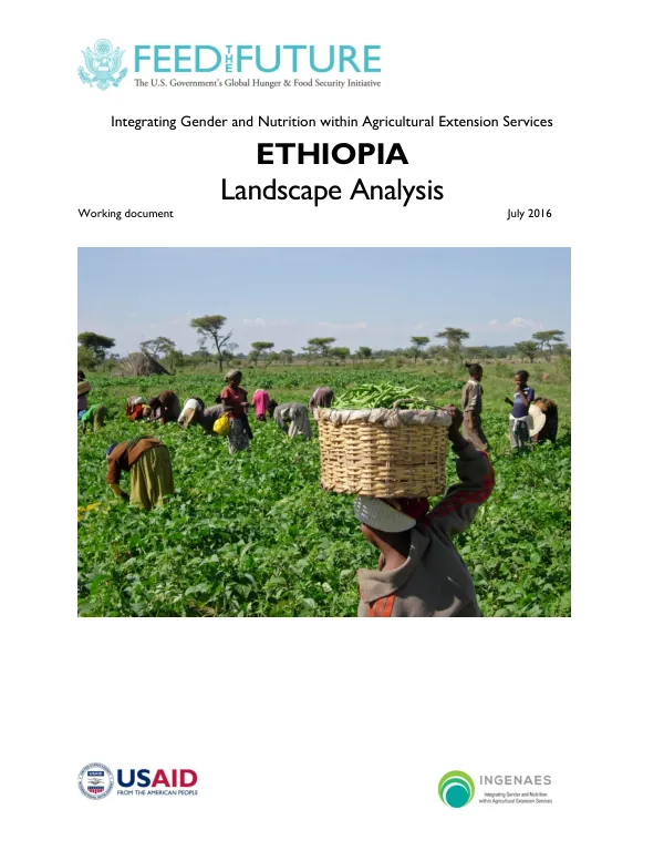 Ethiopia Landscape Analysis: Integrating Gender and Nutrition within Agricultural Extension Services