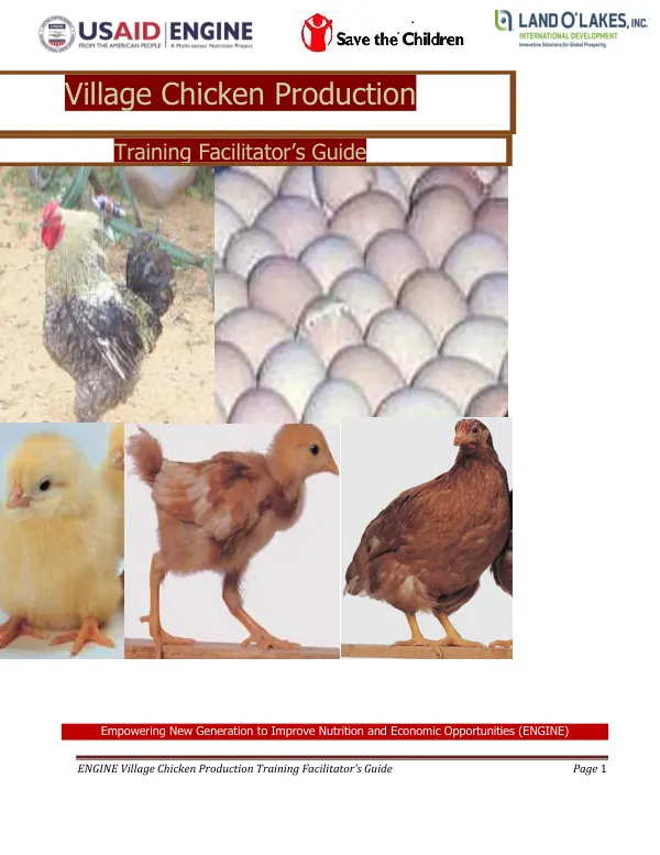 ENGINE Village Chicken Production Training Facilitator’s Guide