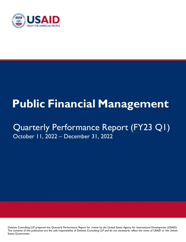 USAID-PFM Quarterly Performance Report (FY23 Q1)