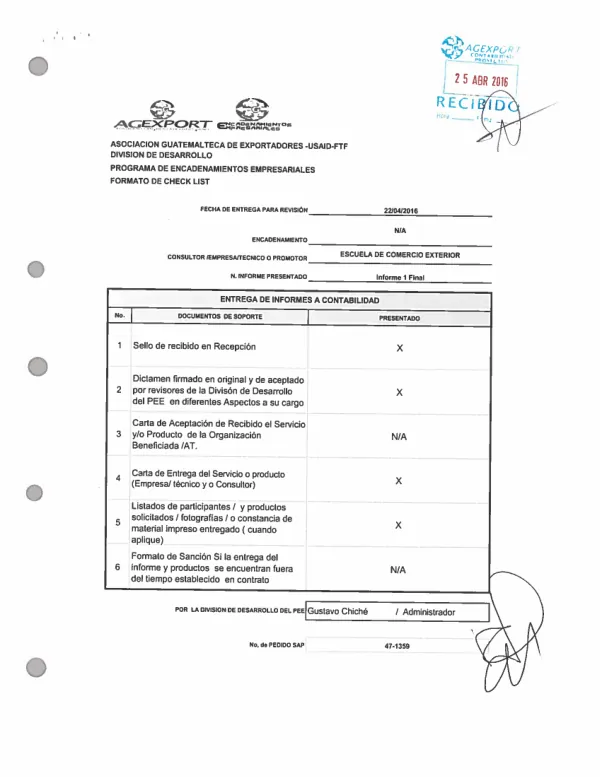 Programa de formación en el tema Actualización de planes de mitigación ambiental y sistema agroforestales. RVCP/AGEXPORT