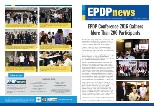 EPDP Newsletter April 2016