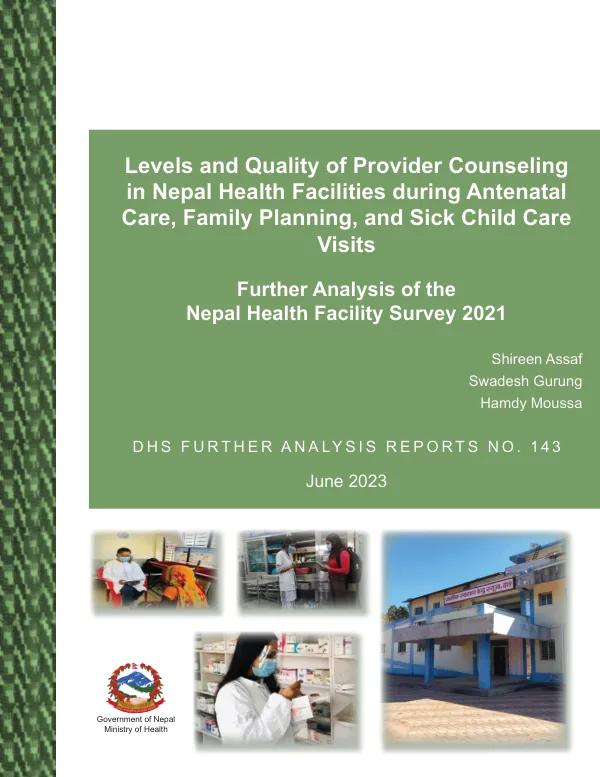 Levels and Quality of Provider Counseling in Nepal Health Facilities during Antenatal Care, Family Planning, and Sick Child Care Visits