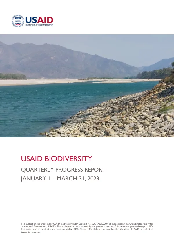USAID Biodiversity Quarterly Progress Report January 1 – March 31, 2023