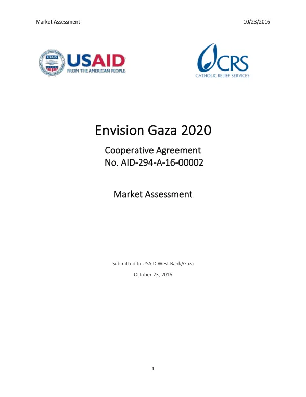 Market Assessment for Envision Gaza 2020