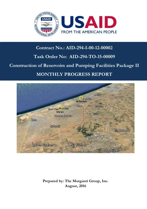 Construction of Reservoirs and Pumping Facilities Package II: Monthly Progress Report