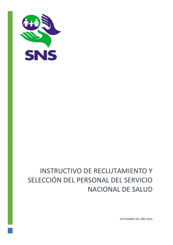 Instructivo de Reclutamiento y Selección de Personal del Servicio Nacional de Salud