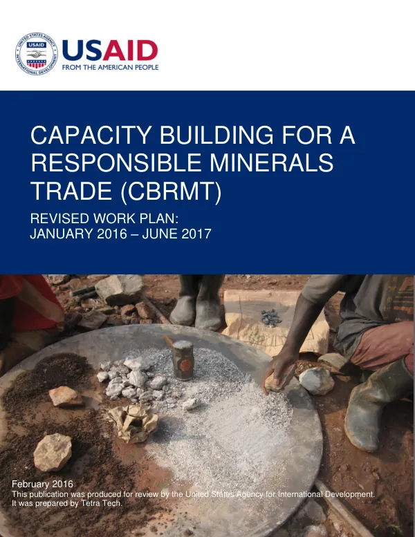 Capacity Building for a Responsible Minerals Trade Revised Work Plan