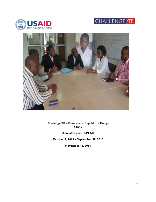 Annual Report: Challenge TB – Democratic Republic of Congo Year 2