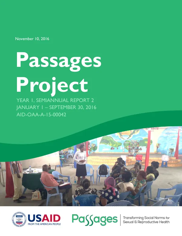 Passages Project Year 1, Semiannual Report 2, January-September, 2016