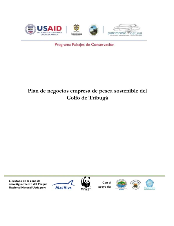 Plan de negocios empresa de pesca sostenible del Golfo de Tribugá