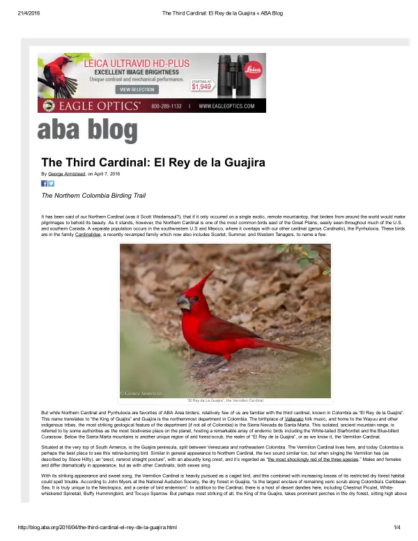 The Third Cardinal: El Rey de la Guajira