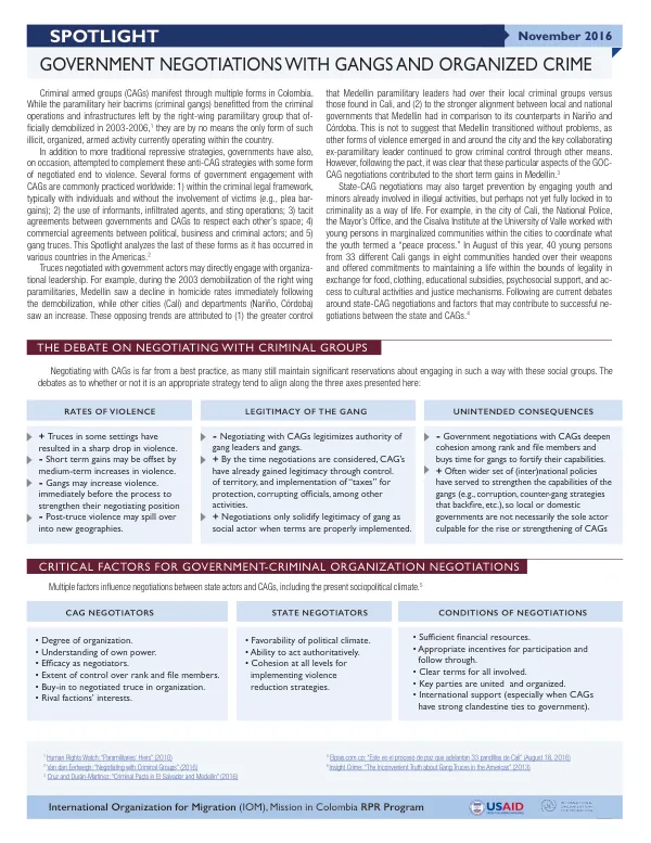 Government Negotiations with Gangs and Organized Crime: Spotlight