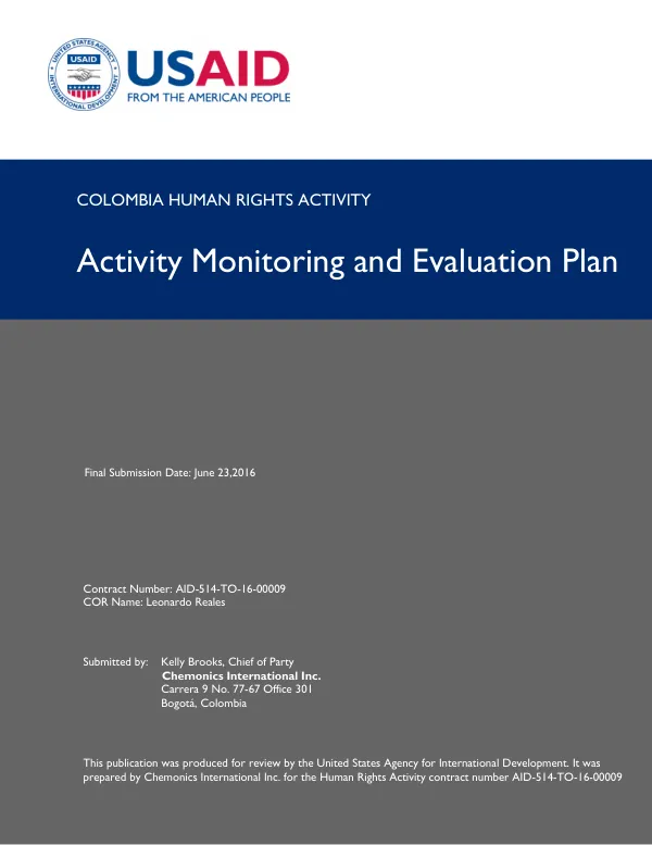 Activity Monitoring and Evaluation Plan – HRA