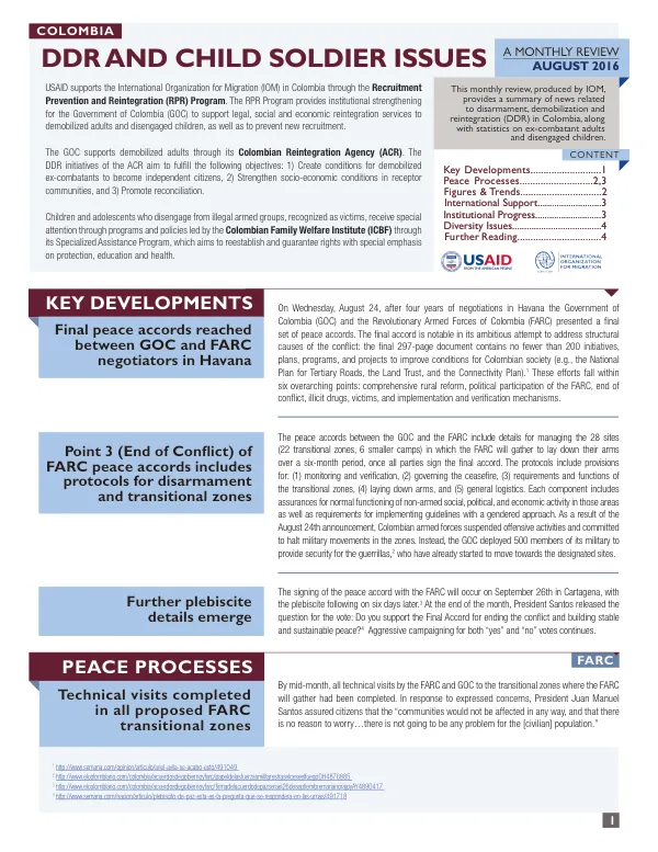 Recruitment Prevention and Reintegration (RPR) Program in Colombia