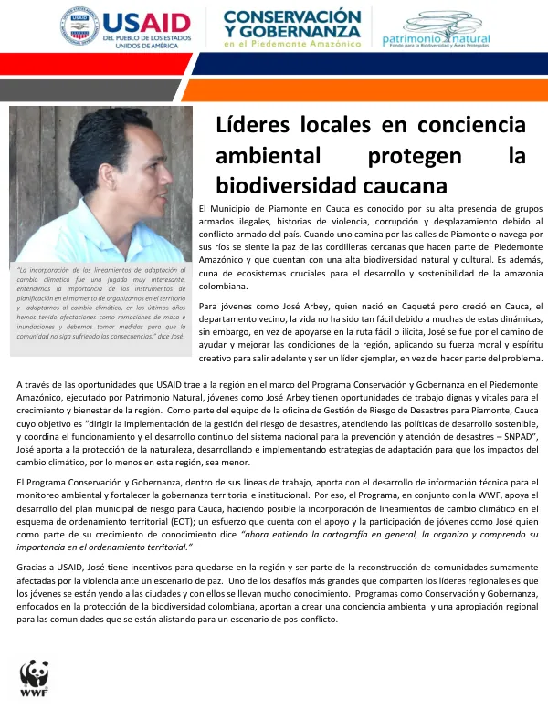 Líderes locales en conciencia ambiental protegen la biodiversidad caucana